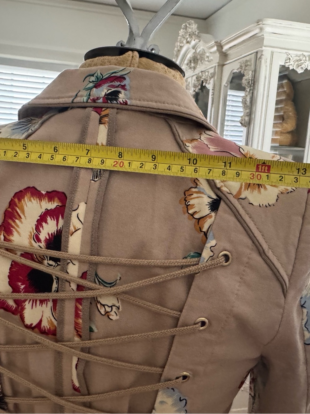 Anthropologie Elevenses Pansy Corset Trench Coat Pretty Little Liars Glee Size 4 - Picture 7 of 12